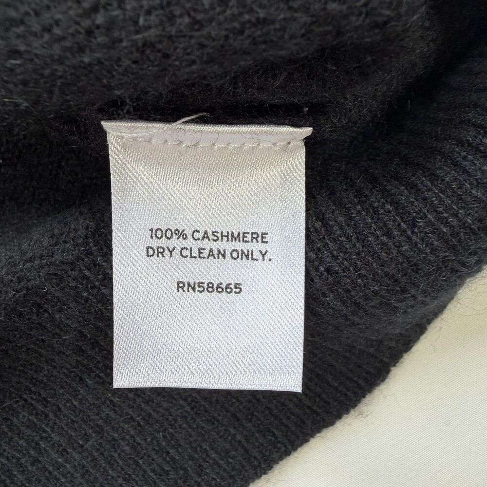 Nordstrom 100% Cashmere Crewneck Sweater Black Sz XL Minimalist Quiet Luxury NWT - Picture 10 of 11
